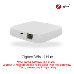 White Zigbee wired hub.