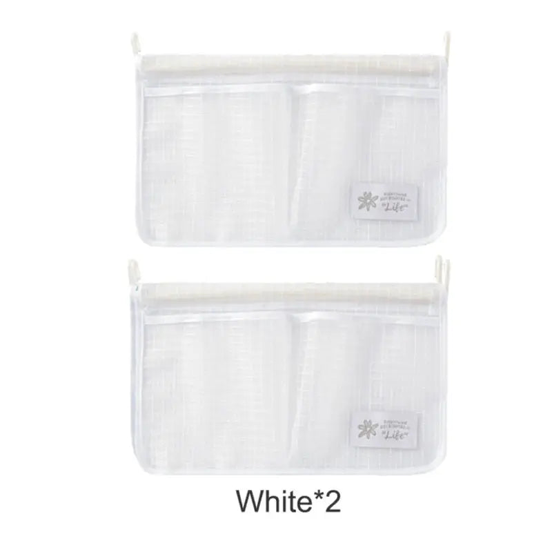 2 pack of white mesh bags with zippers