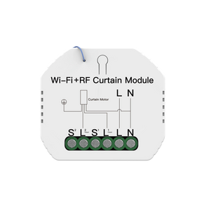 Wi-Fi RF curtain module with wiring diagram.
