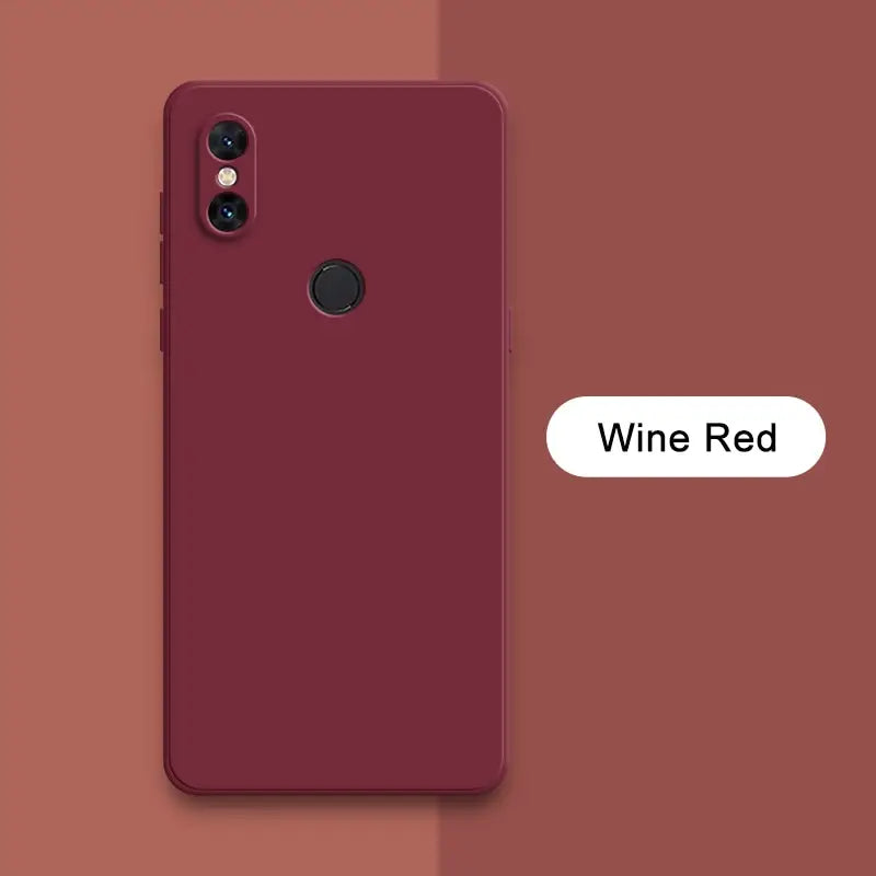 a red iphone with the wine red text