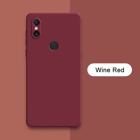 a red iphone with the wine red text