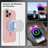 Wireless charging accessory for smartphones compatible with MagSafe technology.