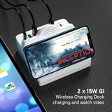 The wireless car charger is attached to a smartphone