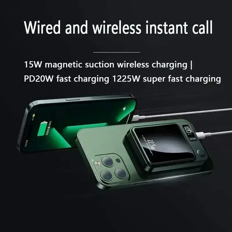 the wireless car charger with a green led
