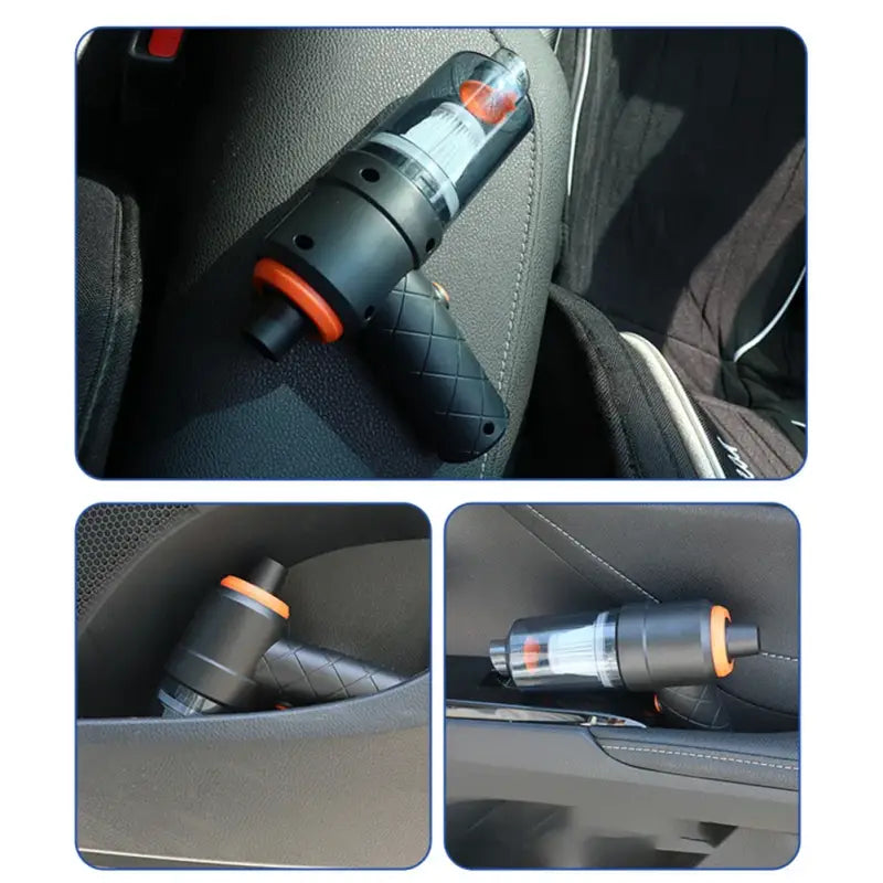 a car with a flashlight in it