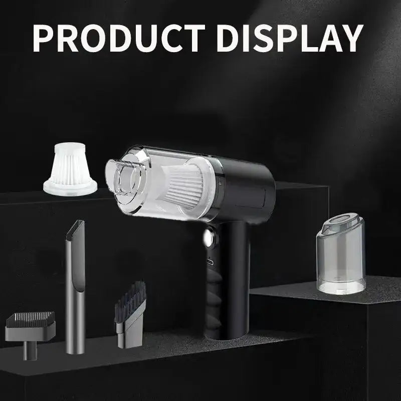 a black and white product display with a black background