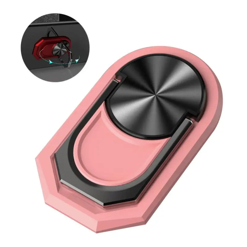 the wireless car charger with a pink cover