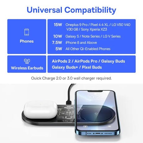 the wireless phone charger with a charging box