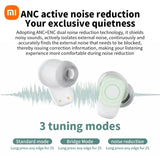 Wireless earbuds with active noise cancellation technology.