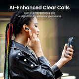 Wireless earbuds with AI-enhanced clear calls.