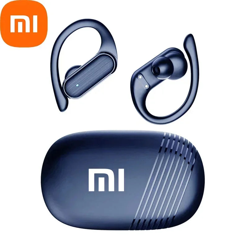 Wireless earbuds with a charging case, branded with the Xiaomi (Mi) logo.