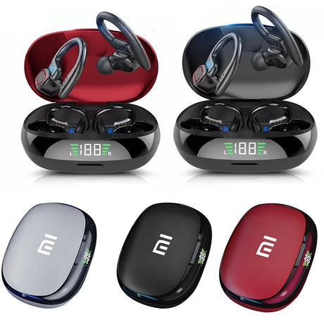 Wireless earbuds with charging cases in different colors.