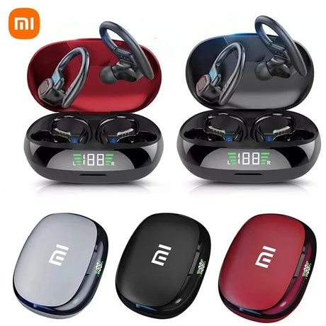 Wireless earbuds with charging cases in multiple color options.