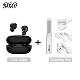 Wireless earbuds and cleaning pen.