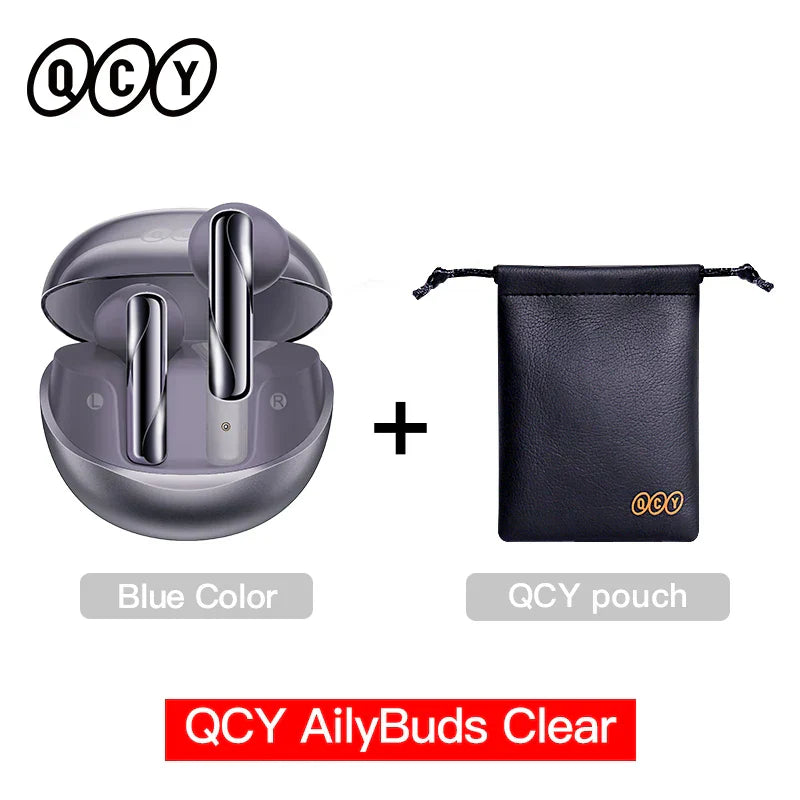 Wireless earbuds and pouch.