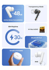 Wireless earbuds product features.
