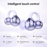 Wireless earbuds with touch control features and a fingerprint sensor.