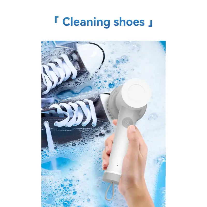 a person is using a foam to clean their shoes