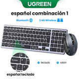 Wireless keyboard and mouse set with Spanish layout from UGREEN.