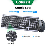 Wireless keyboard and mouse set with Arabic characters from UGREEN.