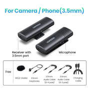 Wireless microphone set with accessories.