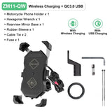 the wireless motorcycle phone holder with cable and charger