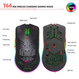 T66 RGB Wireless 2.4G Gaming Mouse - Rechargeable Ergonomic Mouse For Laptop & PC Computer Gamer