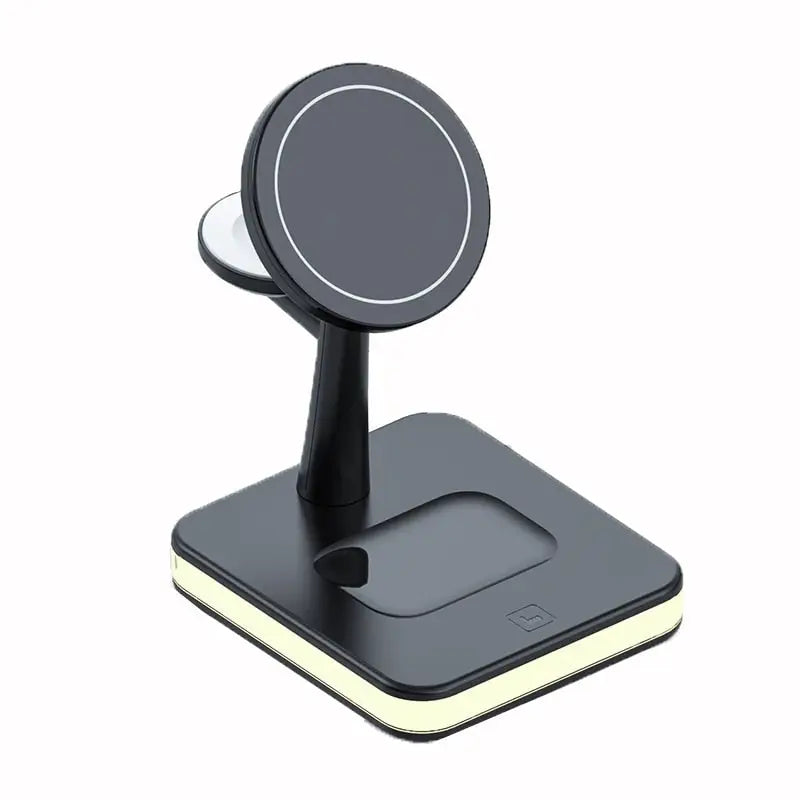 the wireless phone stand with a black base