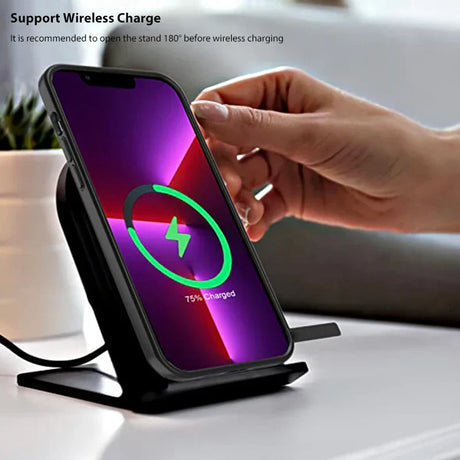 Wireless charging phone stand.
