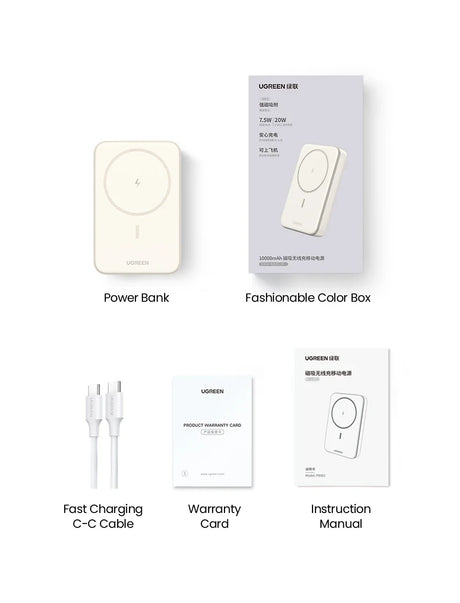 Wireless power bank with a circular charging area on its surface.