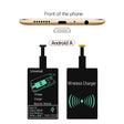 Wireless charging receiver and adapter for Android phones.