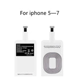 Wireless charging receiver adapter for iPhone 5-7 models.