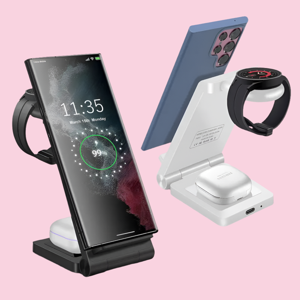 25W 3in1 Magnetic Wireless Fast Charging Stand - Foldable Power Delivery PD Phone Watch Charger