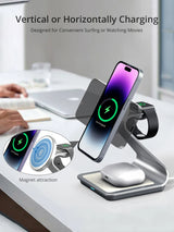 Bonola 30W 3in1 Qi Wireless Fast Charger for iPhone - Power Delivery PD Phone Watch Earpods Charger