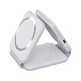 the wireless charging stand with a white base