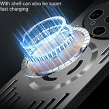 Wireless charging technology for a smartphone, compatible with phone cases.