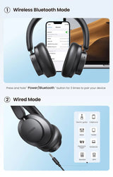 Wireless and wired headphones.