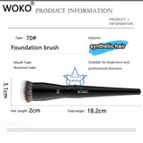 a close up of a brush with a description of the product