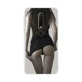 a girl in black dress back cover for samsung s9