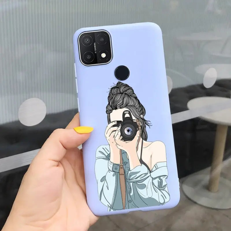 a girl with glasses phone case