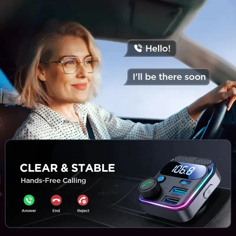 a woman driving a car with the text clear and safe