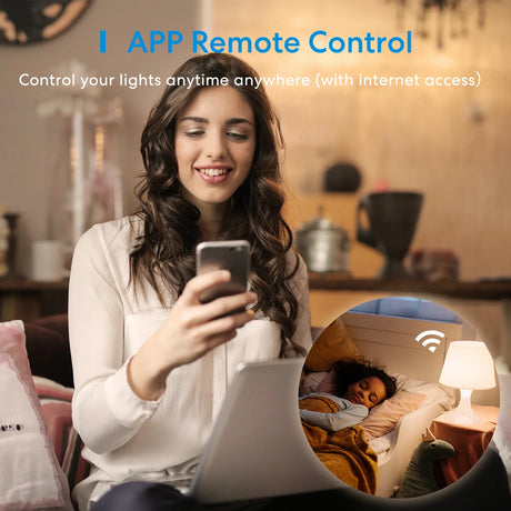 a woman sitting on a couch holding a cell phone