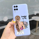 a girl with flowers phone case