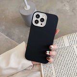 the iphone case is made from black plastic