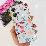 a woman holding a phone case with flowers on it