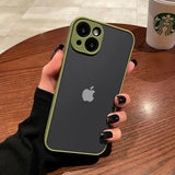a woman holding an iphone case with a starbucks cup in the background