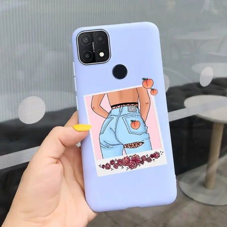 a person holding a phone case with a cartoon character on it