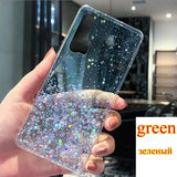 a person holding a phone case with glitter