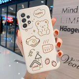 a woman holding a phone case with a drawing on it