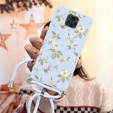 a woman holding a phone case with flowers on it